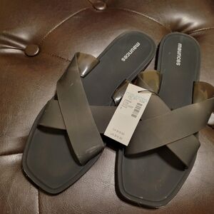 Maurices Gray Slide Sandals